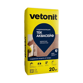 Гидроизоляция цементная Vetonit Weber.tec AquaSafe, 20 кг